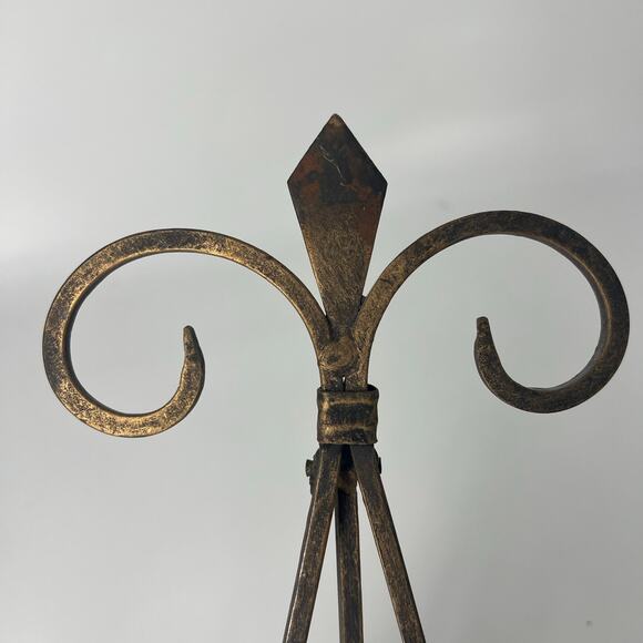 Wrought Iron Cookbook Stand Easel Burnished Gold EUC Swirl Design - Picture 4 of 8